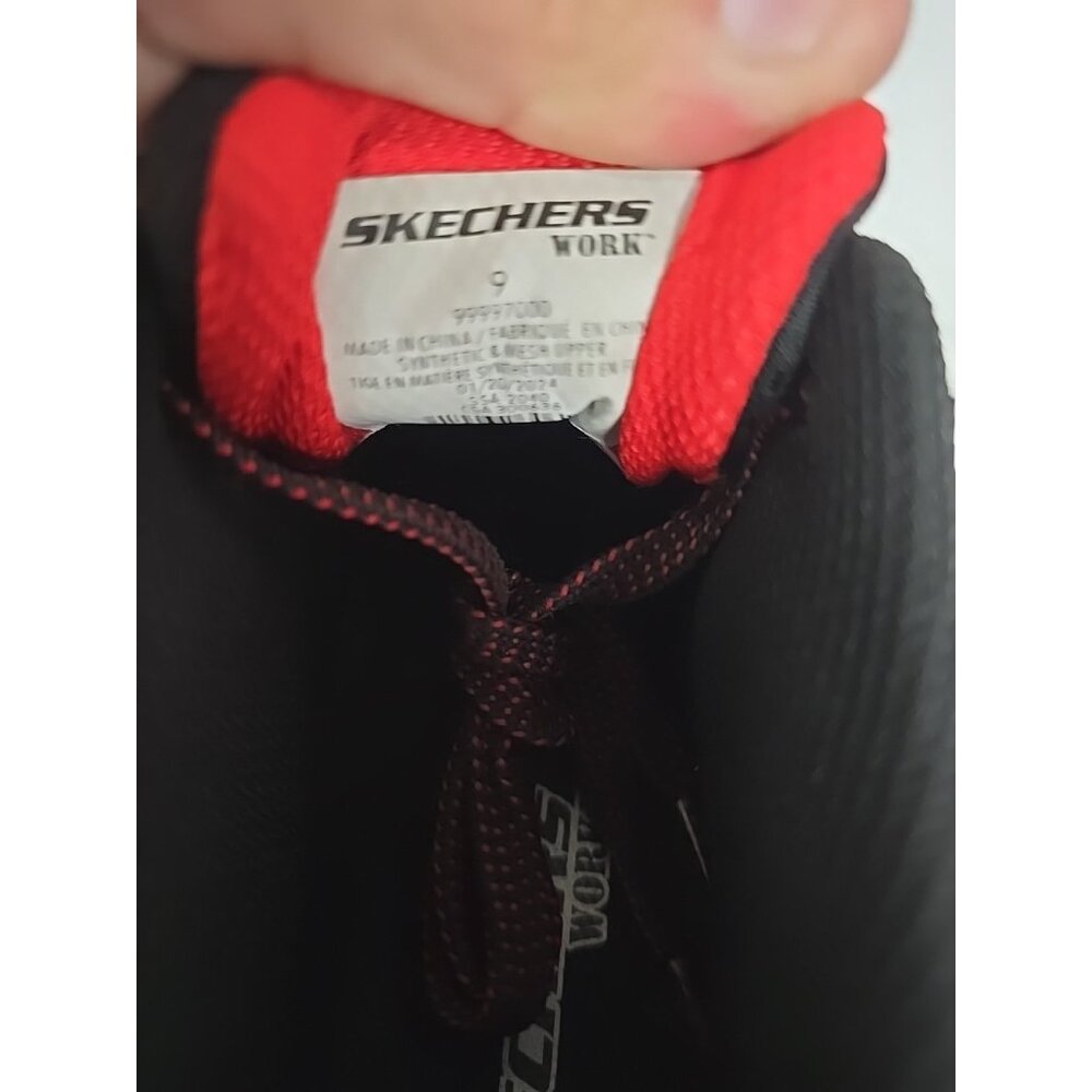 Skechers Women's Steel Toe Steel Plate Athletic Work Shoes 99997000 Black Red 9M - Picture 4 of 8